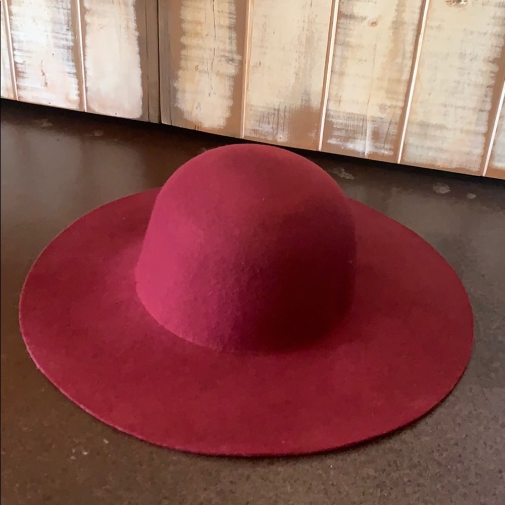 Burgundy Felted Wool Hat